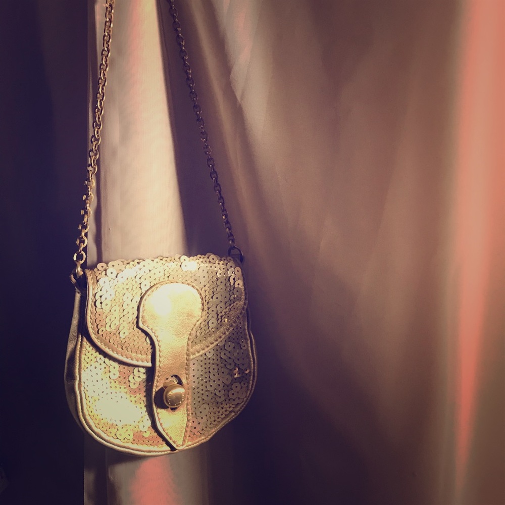 TOM’S Gold sequin evening bag